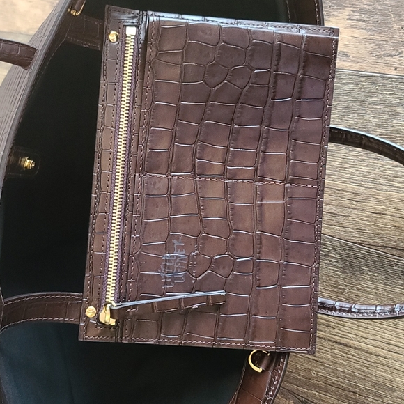 Little Liffner Tulip Croc Embossed Leather Tote - Picture 8 of 12